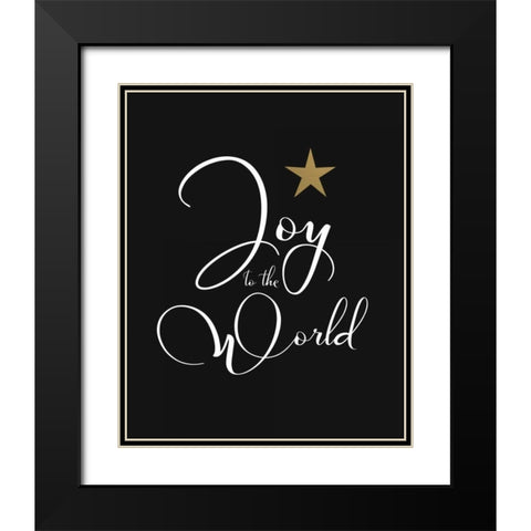 Joy to the World Black Modern Wood Framed Art Print with Double Matting by Moss, Tara