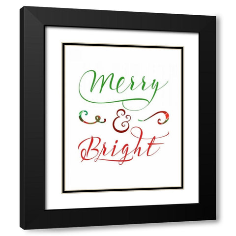 Merry and Bright Black Modern Wood Framed Art Print with Double Matting by Moss, Tara