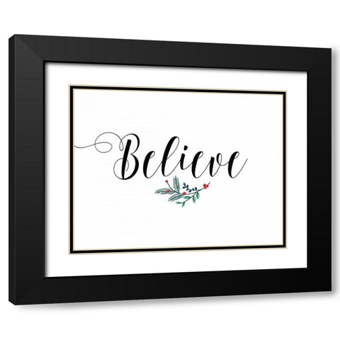 Believe Black Modern Wood Framed Art Print with Double Matting by Moss, Tara