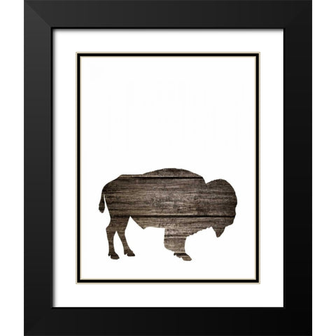 Wood Buffalo Black Modern Wood Framed Art Print with Double Matting by Moss, Tara