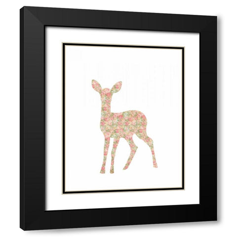 Shabby Chic Deer I Black Modern Wood Framed Art Print with Double Matting by Moss, Tara