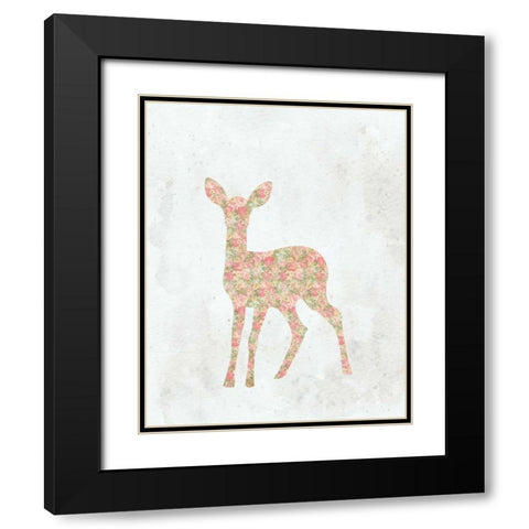 Shabby Chic Deer Black Modern Wood Framed Art Print with Double Matting by Moss, Tara