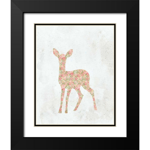 Shabby Chic Deer Black Modern Wood Framed Art Print with Double Matting by Moss, Tara