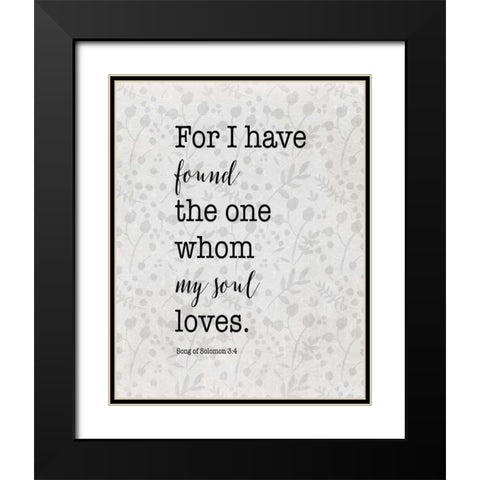 Song of Solomon 3:4 Black Modern Wood Framed Art Print with Double Matting by Moss, Tara