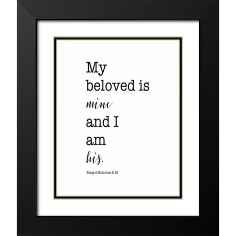 Song of Solomon 2:16 Black Modern Wood Framed Art Print with Double Matting by Moss, Tara