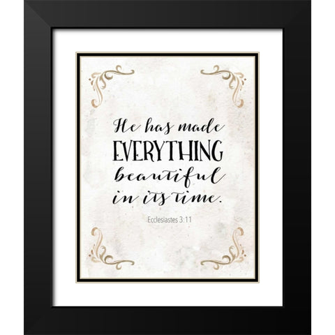 Ecclesiastes 3:11 Black Modern Wood Framed Art Print with Double Matting by Moss, Tara