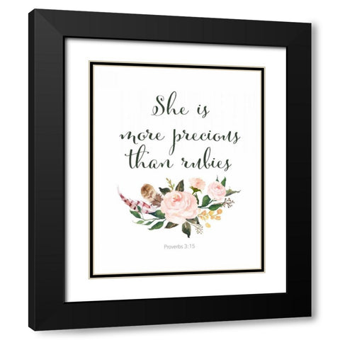 Proverbs 3-15 Black Modern Wood Framed Art Print with Double Matting by Moss, Tara