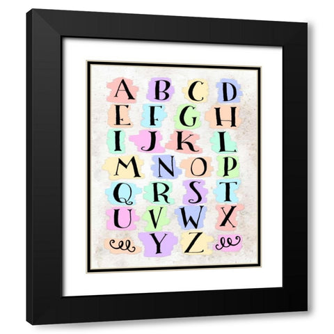 Colorful Alphabet Black Modern Wood Framed Art Print with Double Matting by Moss, Tara