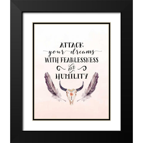 Attack Your Dreams Black Modern Wood Framed Art Print with Double Matting by Moss, Tara