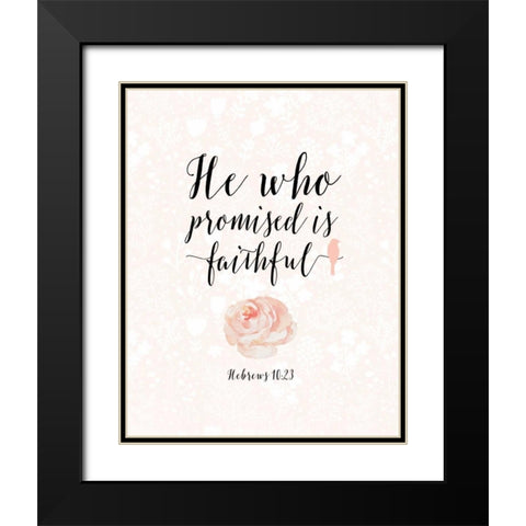 Hebrews 10:23 Floral Black Modern Wood Framed Art Print with Double Matting by Moss, Tara