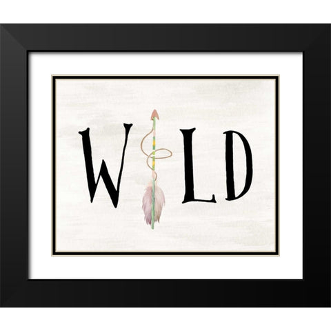 Wild Watercolor Arrow Black Modern Wood Framed Art Print with Double Matting by Moss, Tara