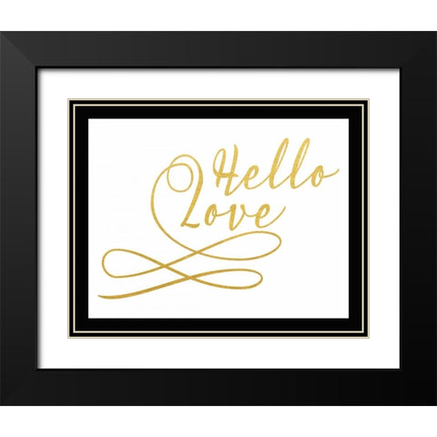 Hello Love Black Modern Wood Framed Art Print with Double Matting by Moss, Tara