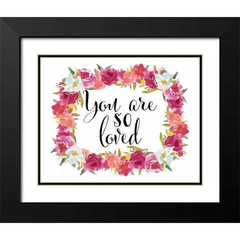 You Are So Loved Wreath Black Modern Wood Framed Art Print with Double Matting by Moss, Tara