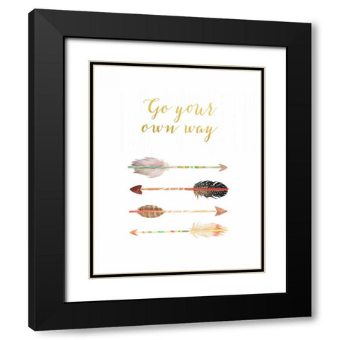 Go Your Own Way Black Modern Wood Framed Art Print with Double Matting by Moss, Tara