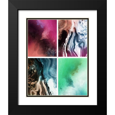 Abstract Watercolor Black Modern Wood Framed Art Print with Double Matting by Moss, Tara