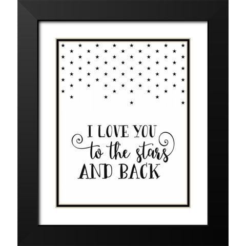 Love You to the Stars Black Modern Wood Framed Art Print with Double Matting by Moss, Tara