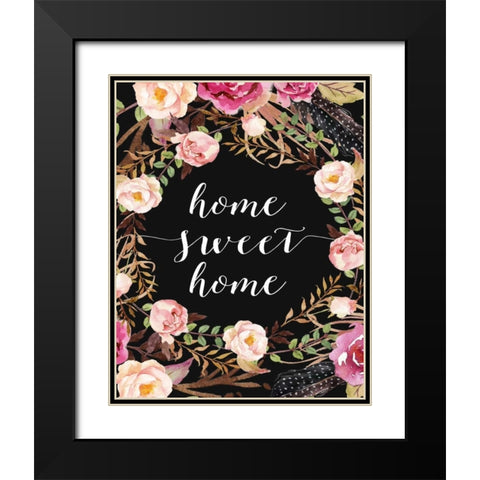 Home Sweet Home Black Modern Wood Framed Art Print with Double Matting by Moss, Tara