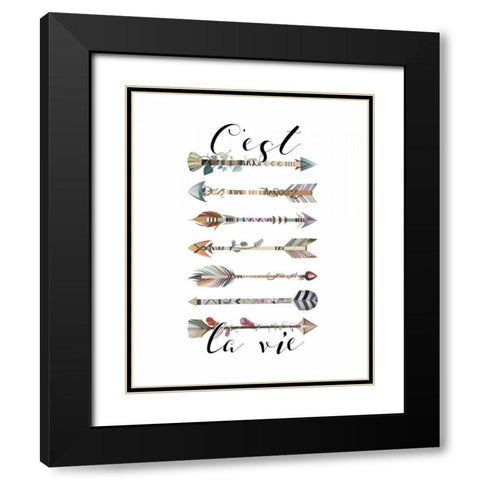 Cest La Vie Arrows Black Modern Wood Framed Art Print with Double Matting by Moss, Tara