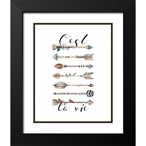 Cest La Vie Arrows Black Modern Wood Framed Art Print with Double Matting by Moss, Tara