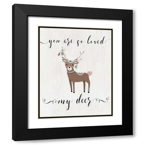 So Loved My Deer Black Modern Wood Framed Art Print with Double Matting by Moss, Tara