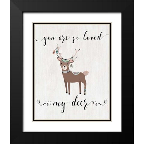 So Loved My Deer Black Modern Wood Framed Art Print with Double Matting by Moss, Tara
