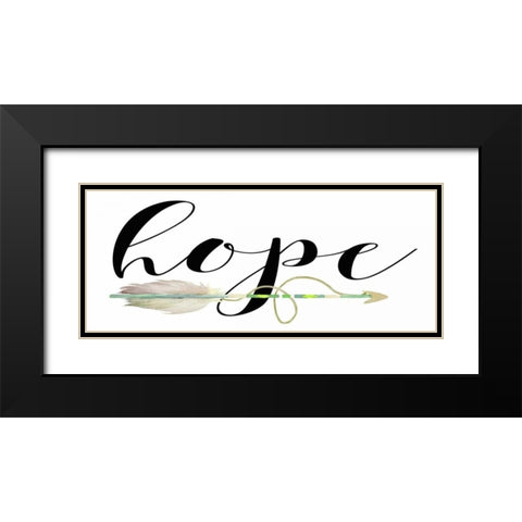Hope with Arrow Black Modern Wood Framed Art Print with Double Matting by Moss, Tara