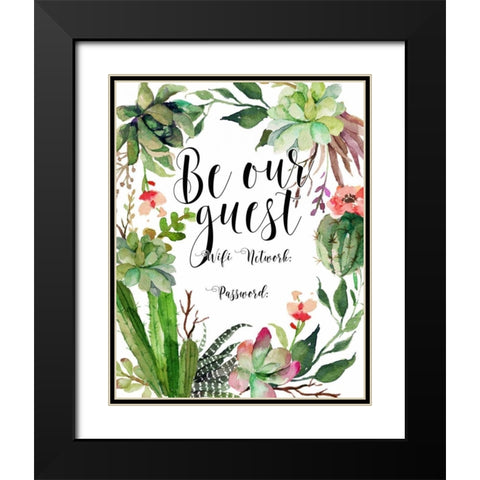 Be Our Guest Wifi Black Modern Wood Framed Art Print with Double Matting by Moss, Tara