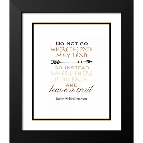 Leave a Trail Earth Tones Black Modern Wood Framed Art Print with Double Matting by Moss, Tara