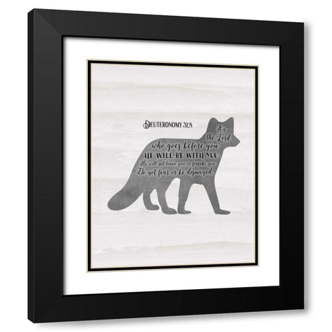 Deuteronomy 31-8 Black Modern Wood Framed Art Print with Double Matting by Moss, Tara
