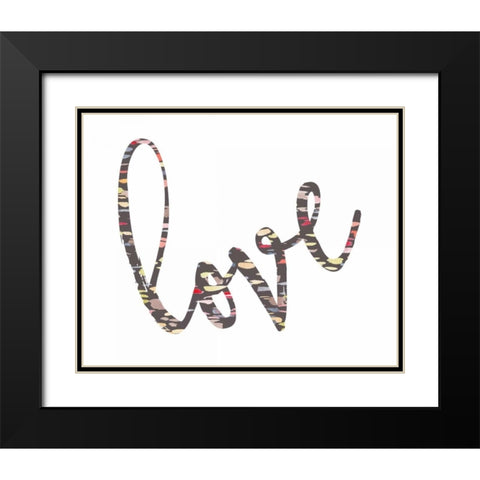 Love Confetti Black Modern Wood Framed Art Print with Double Matting by Moss, Tara