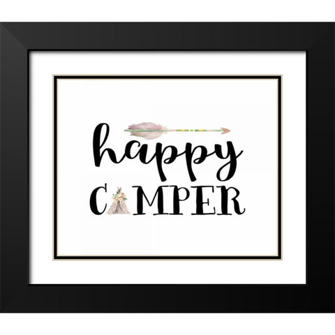 Happy Camper I Black Modern Wood Framed Art Print with Double Matting by Moss, Tara