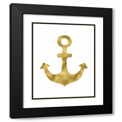 Gold Anchor Black Modern Wood Framed Art Print with Double Matting by Moss, Tara