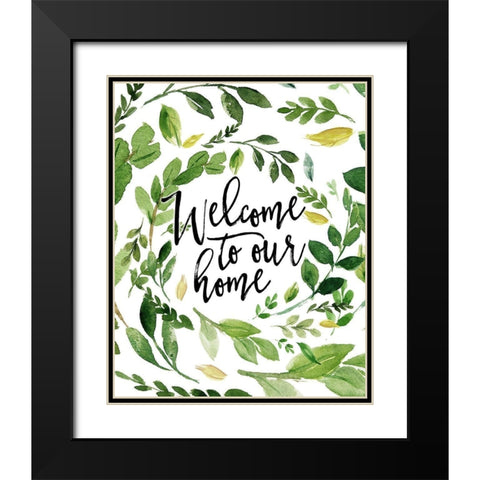 Welcome to Our Home Black Modern Wood Framed Art Print with Double Matting by Moss, Tara