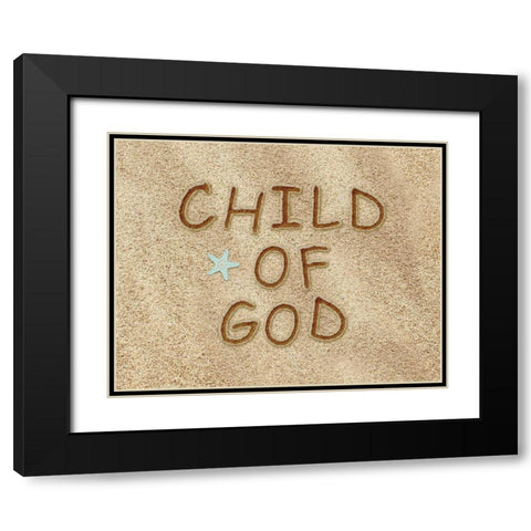 Child of God Sand Black Modern Wood Framed Art Print with Double Matting by Moss, Tara