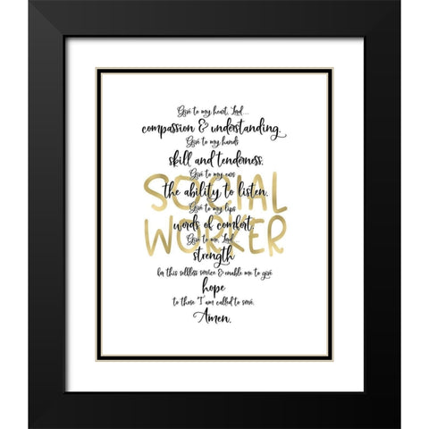 Social Worker Prayer Black Modern Wood Framed Art Print with Double Matting by Moss, Tara