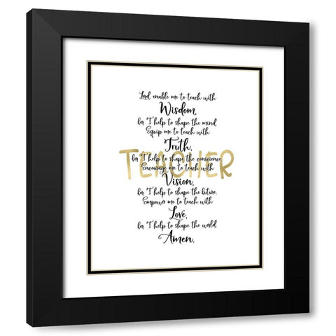 Teacher Prayer Black Modern Wood Framed Art Print with Double Matting by Moss, Tara