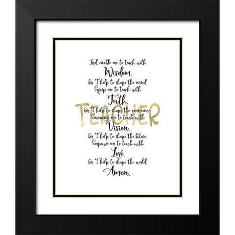 Teacher Prayer Black Modern Wood Framed Art Print with Double Matting by Moss, Tara