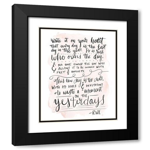 On Your Heart Black Modern Wood Framed Art Print with Double Matting by Moss, Tara
