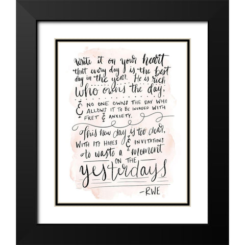 On Your Heart Black Modern Wood Framed Art Print with Double Matting by Moss, Tara