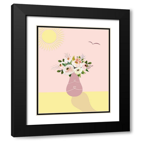 Flowers and Sunshine Black Modern Wood Framed Art Print with Double Matting by Moss, Tara