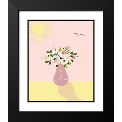 Flowers and Sunshine Black Modern Wood Framed Art Print with Double Matting by Moss, Tara
