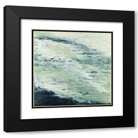 White Water Black Modern Wood Framed Art Print with Double Matting by Shanti, Shima