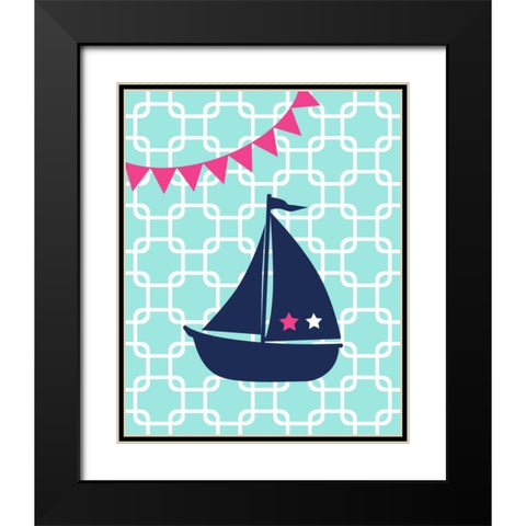 Sailboat Chain II Black Modern Wood Framed Art Print with Double Matting by Robinson, Tamara