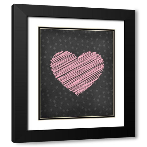 Heart Black Modern Wood Framed Art Print with Double Matting by Robinson, Tamara