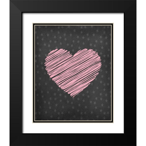 Heart Black Modern Wood Framed Art Print with Double Matting by Robinson, Tamara