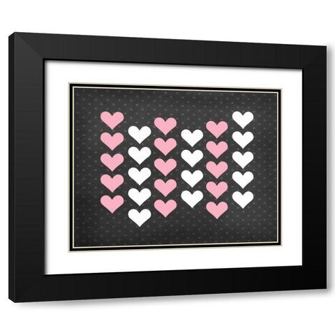 Heart II Black Modern Wood Framed Art Print with Double Matting by Robinson, Tamara
