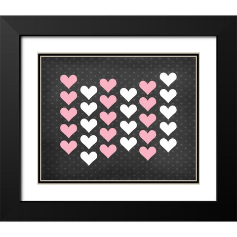 Heart II Black Modern Wood Framed Art Print with Double Matting by Robinson, Tamara