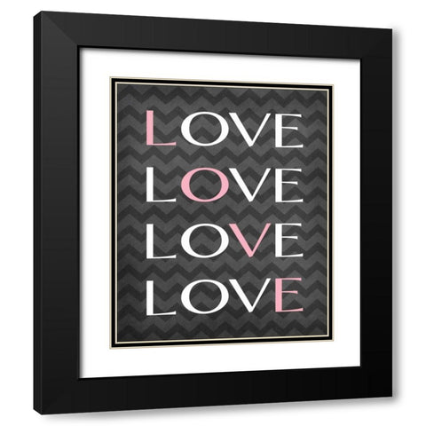 Love Love Love Love Black Modern Wood Framed Art Print with Double Matting by Robinson, Tamara