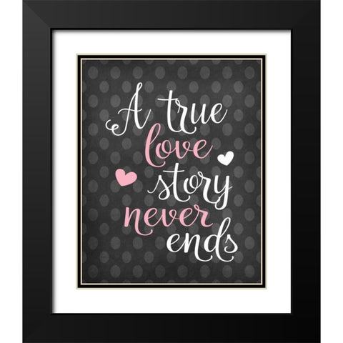A True Love Story Black Modern Wood Framed Art Print with Double Matting by Robinson, Tamara