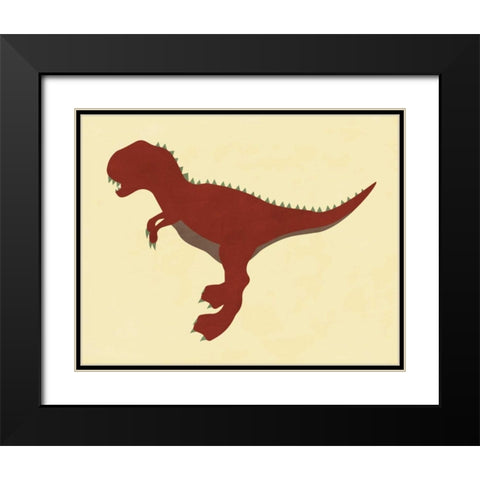 Dino II Black Modern Wood Framed Art Print with Double Matting by Robinson, Tamara